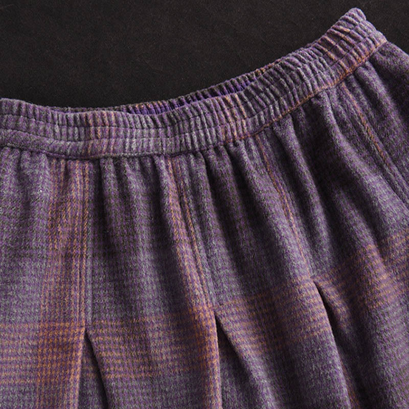 Falda térmica de algodón con estampado a cuadros de invierno para mujer de Buddha Stones, de 7-8 de largo y bolsillos - image 7