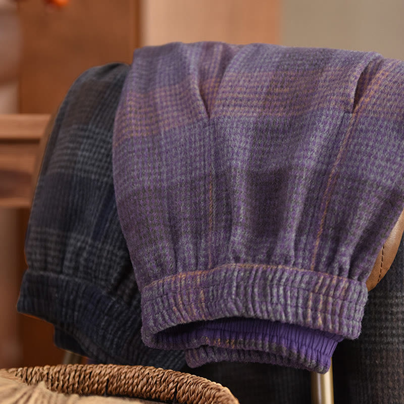 Falda térmica de algodón con estampado a cuadros de invierno para mujer de Buddha Stones, de 7-8 de largo y bolsillos - image 4