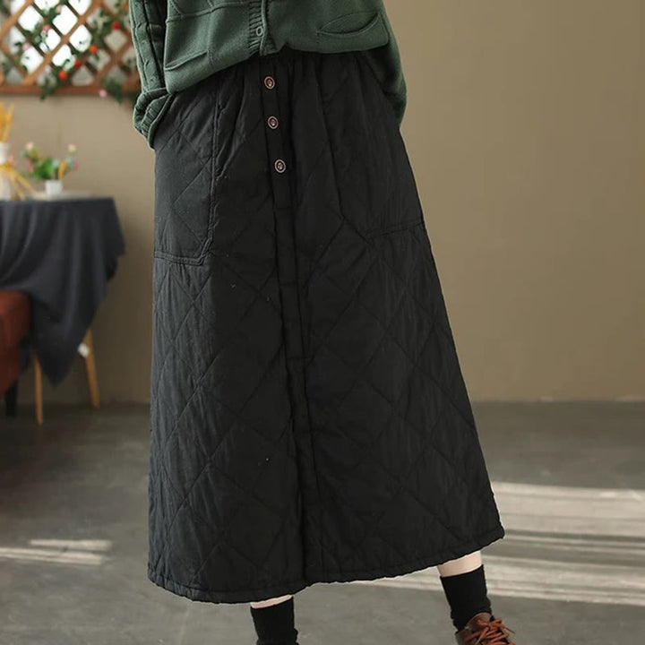 Falda térmica acolchada de algodón liso Buddha Stones para mujer, de 7-8 pulgadas de largo, con bolsillos - image 10