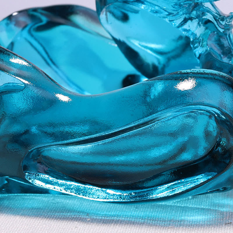 Buddha Stones hechas a mano, dragón azul, cristal Liuli, obra de arte, decoración exitosa para el hogar y la oficina. - image 6