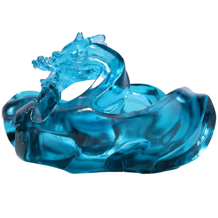 Buddha Stones hechas a mano, dragón azul, cristal Liuli, obra de arte, decoración exitosa para el hogar y la oficina. - image 7