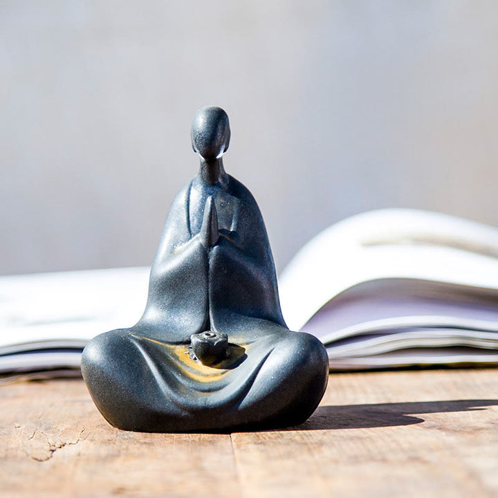 Estatua de Buddha Stones de resina fundida con óxido de hierro en polvo, hecha a mano, sin forma, 11,5 x 9 x 6,5 cm - image 1