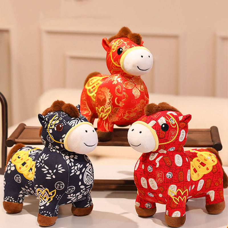 Muñeco de peluche con monedas de cobre del Año del Caballo y Buddha Stones para decoración del hogar - image 15