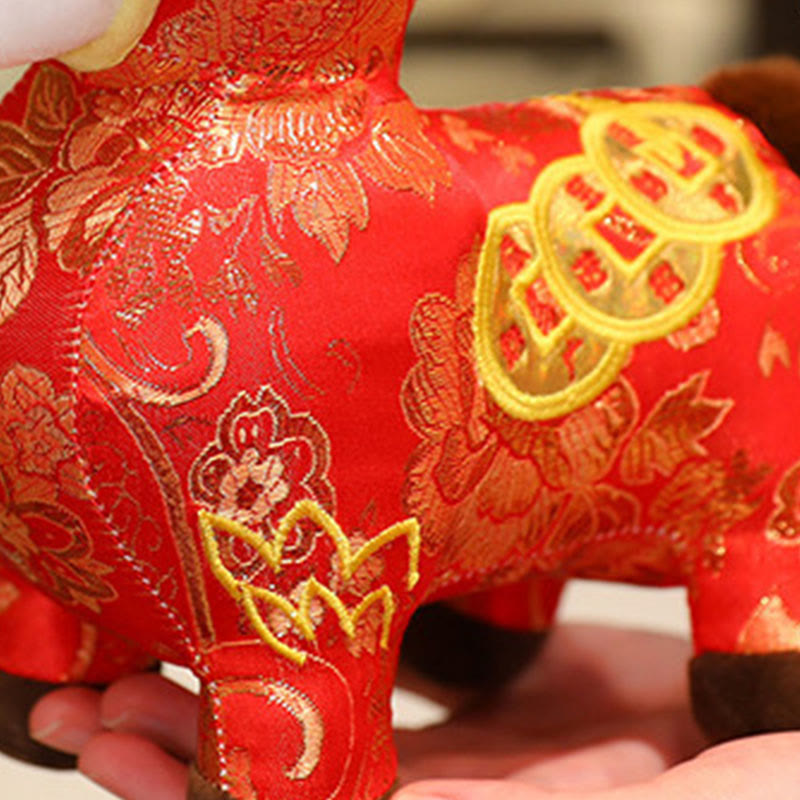 Muñeco de peluche con monedas de cobre del Año del Caballo y Buddha Stones para decoración del hogar - image 10