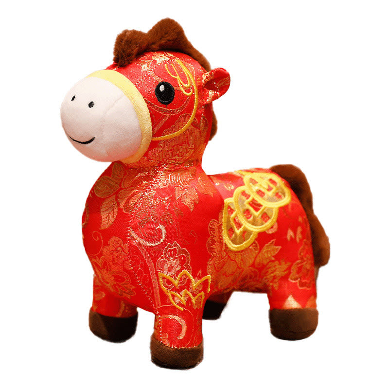 Muñeco de peluche con monedas de cobre del Año del Caballo y Buddha Stones para decoración del hogar - image 11