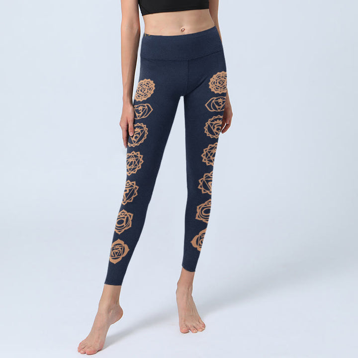 Buddha Stones Leggings de yoga para mujer con estampado de chakras - image 5
