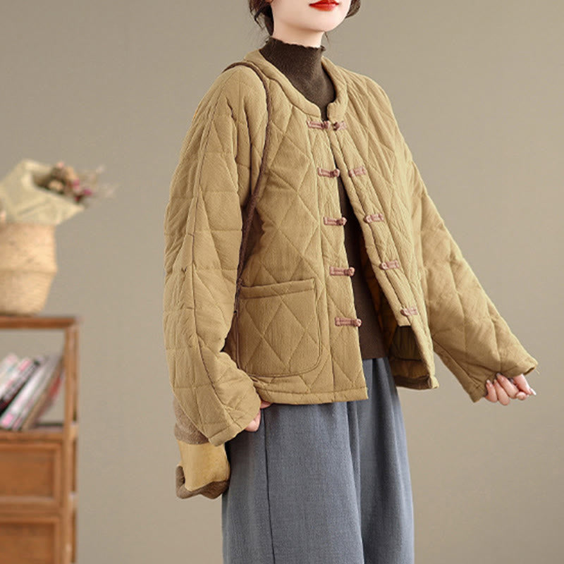 Chaqueta de Tai Chi Zen de manga larga con bolsillos y relleno de algodón para mujer Buddha Stones - image 11