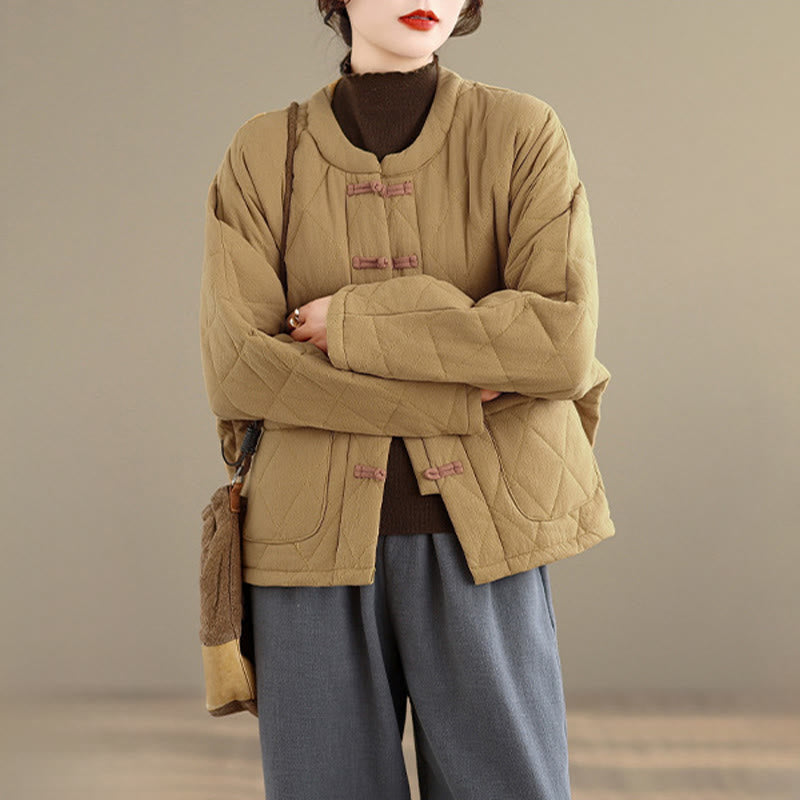 Chaqueta de Tai Chi Zen de manga larga con bolsillos y relleno de algodón para mujer Buddha Stones - image 8