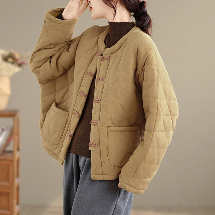 Chaqueta de Tai Chi Zen de manga larga con bolsillos y relleno de algodón para mujer Buddha Stones - image 7