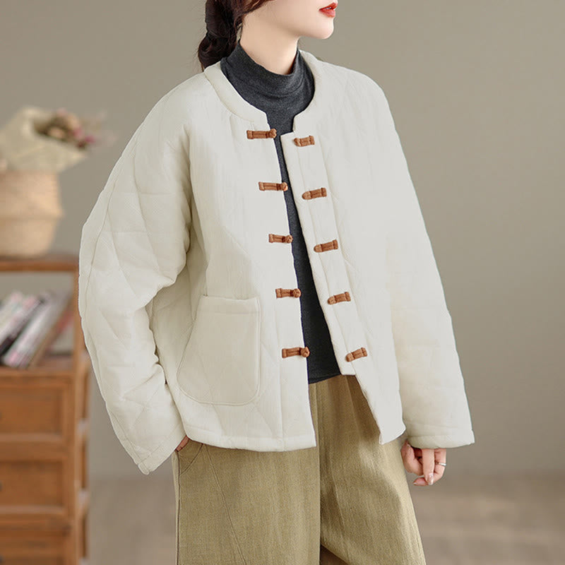 Chaqueta de Tai Chi Zen de manga larga con bolsillos y relleno de algodón para mujer Buddha Stones - image 21