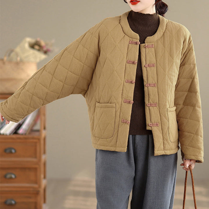 Chaqueta de Tai Chi Zen de manga larga con bolsillos y relleno de algodón para mujer Buddha Stones - image 10