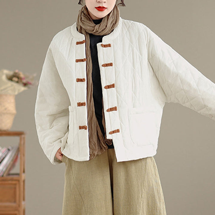 Chaqueta de Tai Chi Zen de manga larga con bolsillos y relleno de algodón para mujer Buddha Stones - image 18