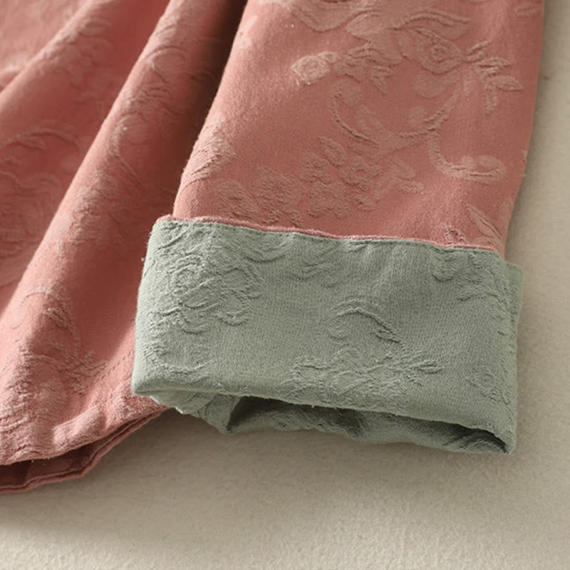 Camisa de manga larga de algodón zen para mujer con diseño jacquard liso de Buddha Stones de primavera - image 17