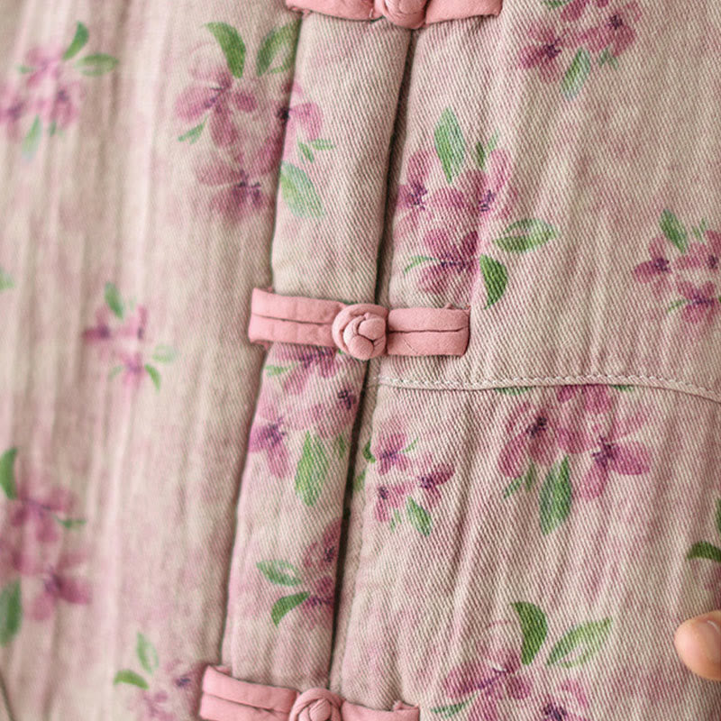 Chaqueta térmica de algodón con estampado floral y manga larga para mujer Buddha Stones con bolsillos - image 6