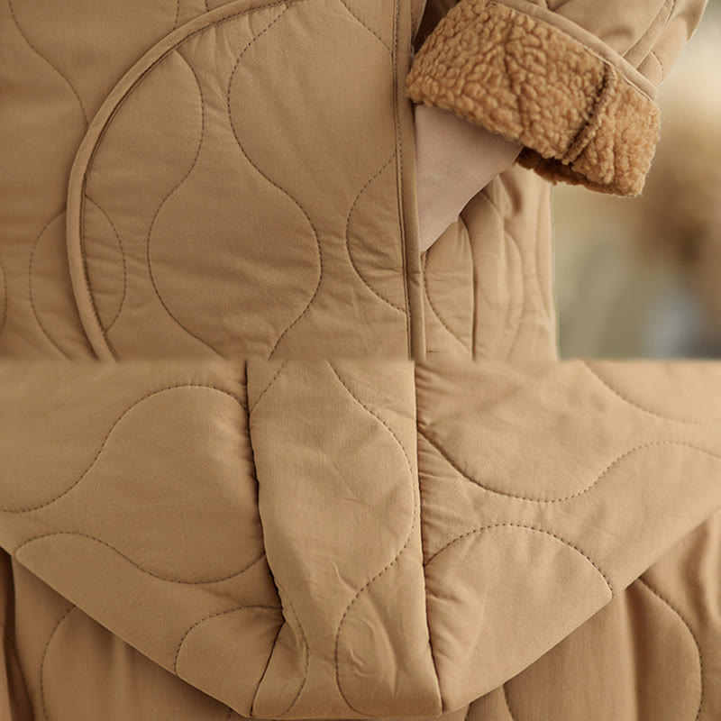 Chaqueta con capucha de manga larga lisa de Buddha Stones para mujer, de algodón, con forro polar y bolsillos. - image 8