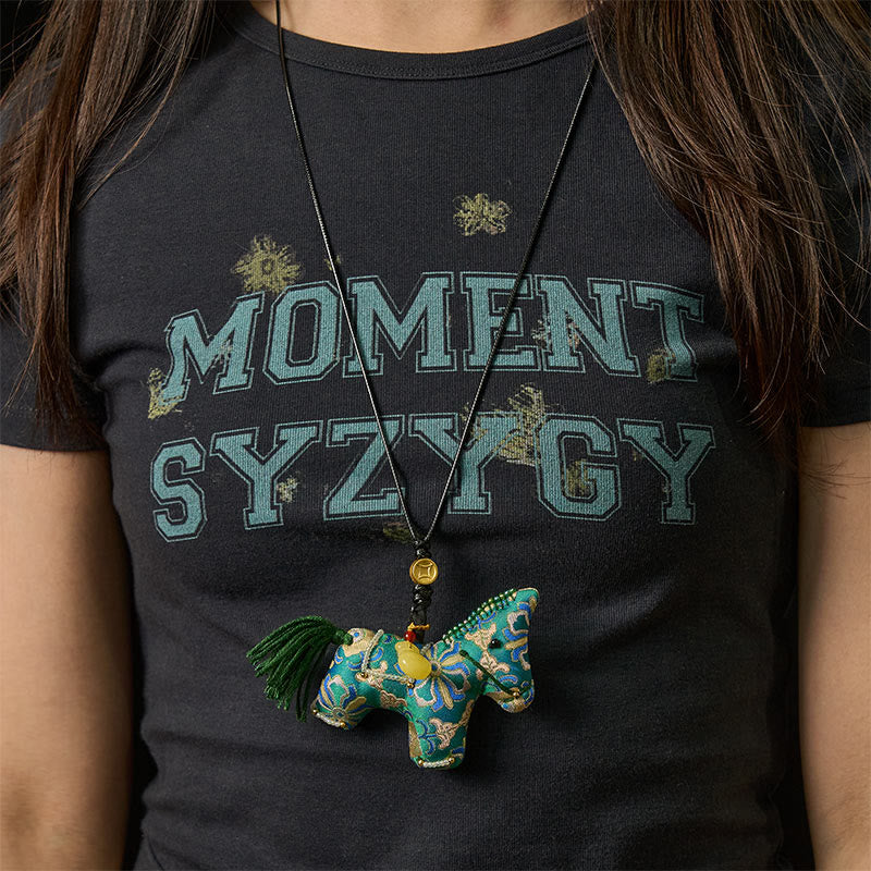 Buddha Stones , Año de la Canción del Caballo, Brocado de Seda, Decoración Colgante de Tesoro de Cuatro Lados - image 5