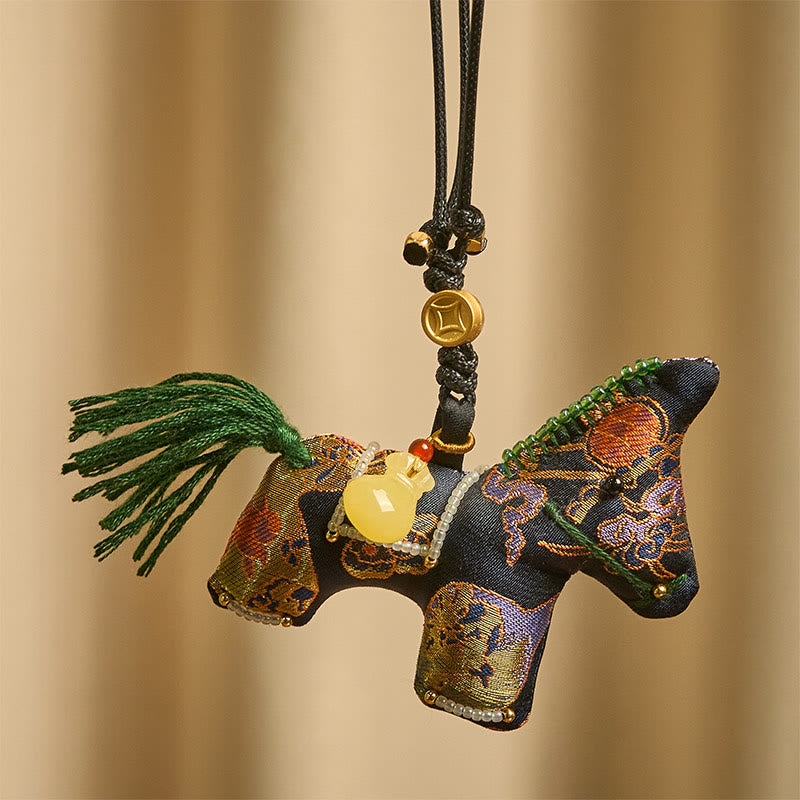 Decoración colgante con brocado de seda y lirio de Buddha Stones , Año de la Canción del Caballo - image 1