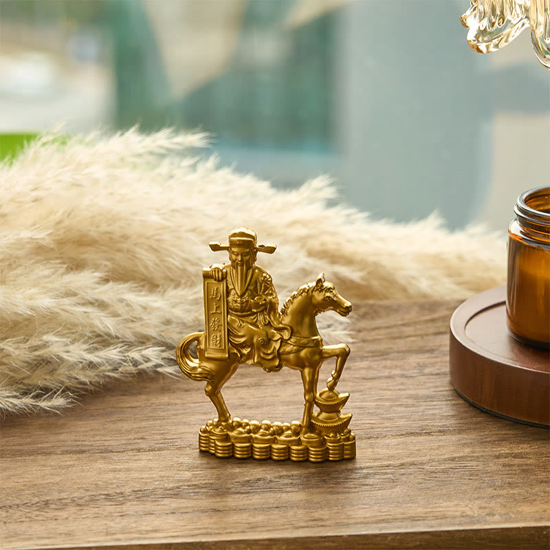 Buddha Stones "Hazte Rico Ahora" Año del Caballo Dios de la Riqueza Lingotes Prosperidad Aleación Decoración del Hogar - image 2