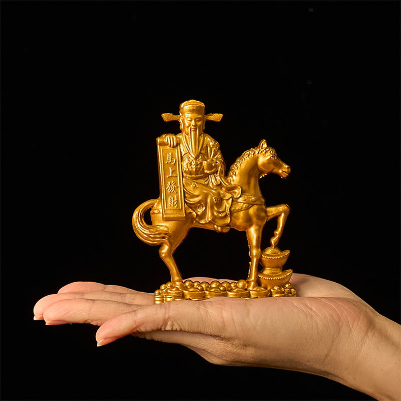 Buddha Stones "Hazte Rico Ahora" Año del Caballo Dios de la Riqueza Lingotes Prosperidad Aleación Decoración del Hogar - image 1