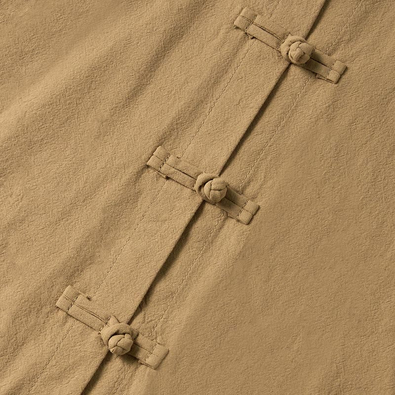 Camisa étnica de algodón con cuello alto, manga larga y botones de rana para mujer, con Buddha Stones y bolsillos - image 4