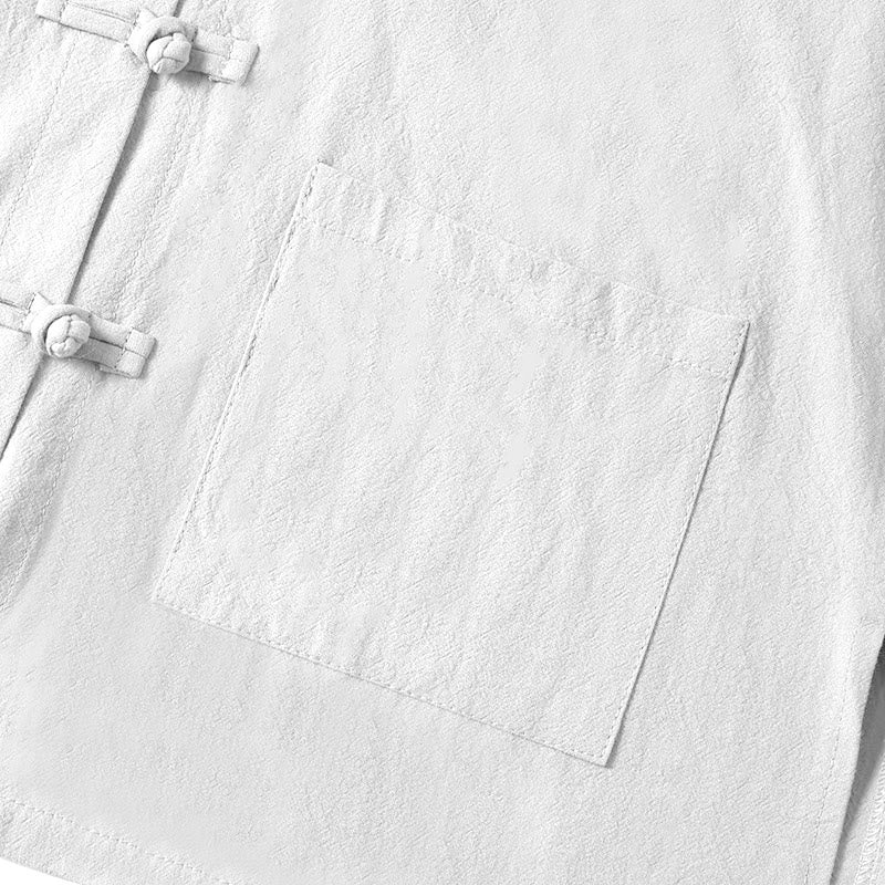 Camisa étnica de algodón con cuello alto, manga larga y botones de rana para mujer, con Buddha Stones y bolsillos - image 13