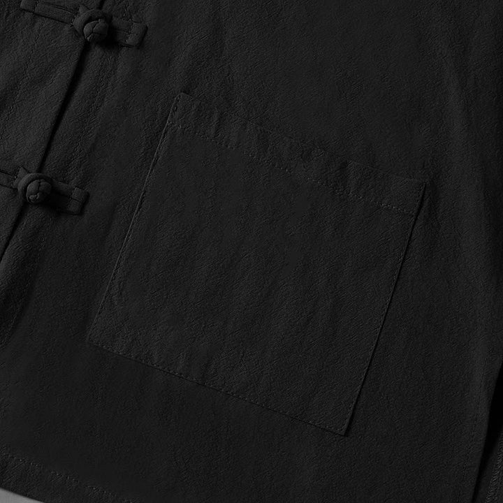 Camisa étnica de algodón con cuello alto, manga larga y botones de rana para mujer, con Buddha Stones y bolsillos - image 17