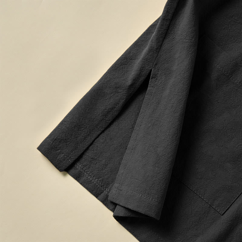 Camisa étnica de algodón con cuello alto, manga larga y botones de rana para mujer, con Buddha Stones y bolsillos - image 16