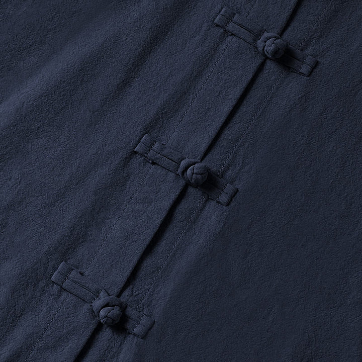 Camisa étnica de algodón con cuello alto, manga larga y botones de rana para mujer, con Buddha Stones y bolsillos - image 26