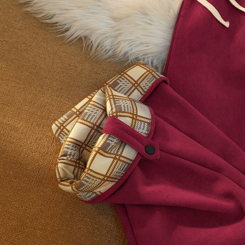 Pantalones anchos de pana de algodón con forro polar y bolsillos para mujer de Buddha Stones - image 32