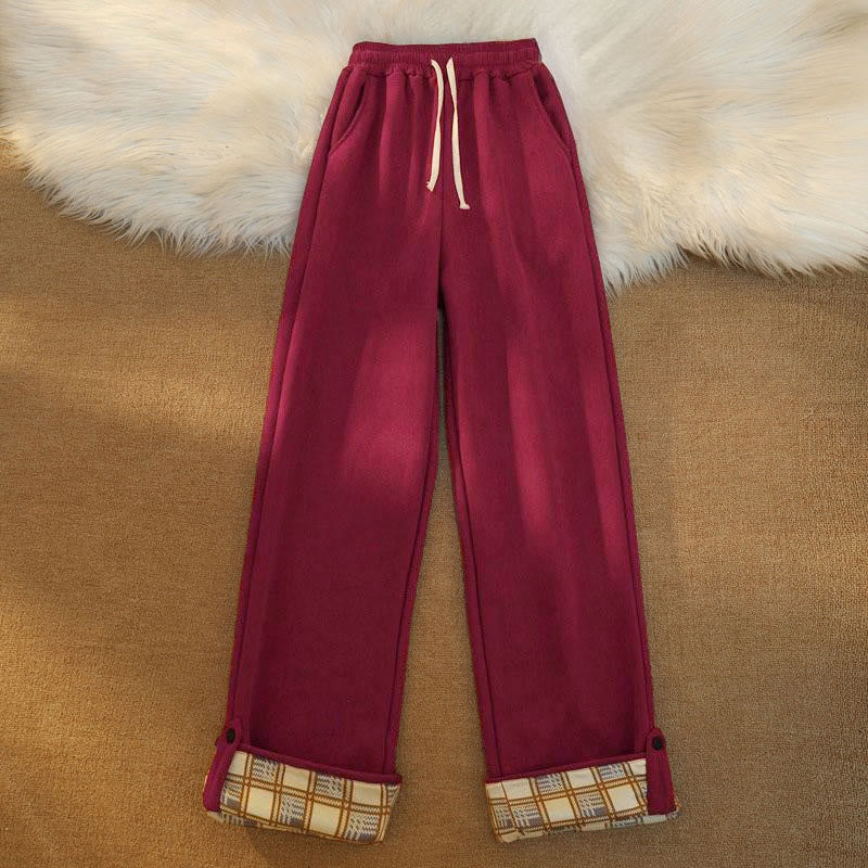 Pantalones anchos de pana de algodón con forro polar y bolsillos para mujer de Buddha Stones - image 29