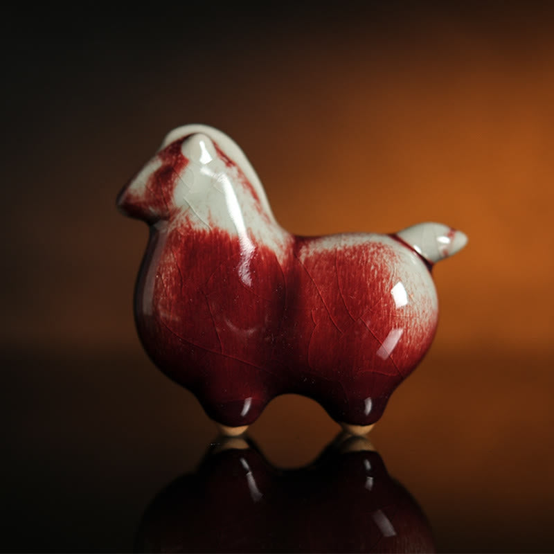 Buddha Stones, Año del Caballo, Cerámica, Prosperidad, Decoración del Hogar - Caballo de cerámica de 10 x 4 x 8,5 cm - image 0