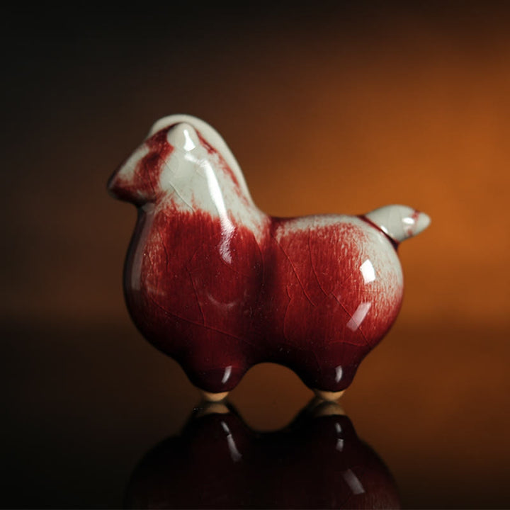 Buddha Stones, Año del Caballo, Cerámica, Prosperidad, Decoración del Hogar - Caballo de cerámica de 10 x 4 x 8,5 cm - image 0