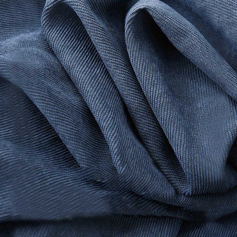 Vestido midi de pana de manga larga con botones lisos y bolsillos, con estampado de Buddha Stones Fall - image 6