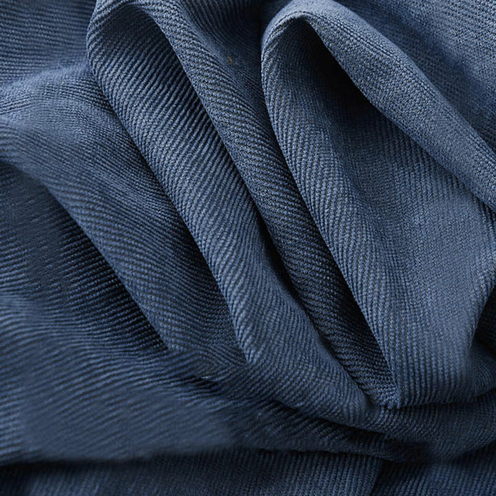 Vestido midi de pana de manga larga con botones lisos y bolsillos, con estampado de Buddha Stones Fall - image 6