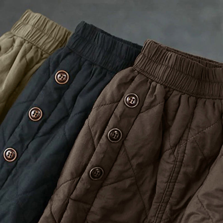 Falda térmica acolchada de algodón liso Buddha Stones para mujer, de 7-8 pulgadas de largo, con bolsillos - image 15