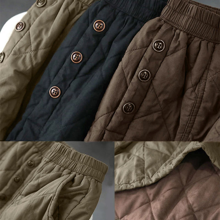 Falda térmica acolchada de algodón liso Buddha Stones para mujer, de 7-8 pulgadas de largo, con bolsillos - image 16