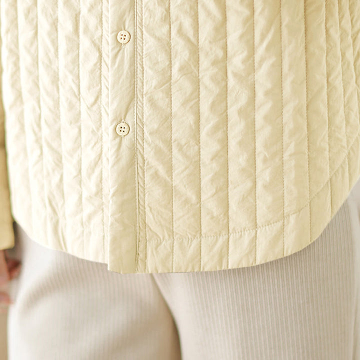 Chaqueta térmica de algodón de manga larga con cuello alto y diseño sencillo para mujer de Buddha Stones , con bolsillo. - image 15