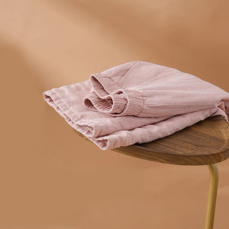 Pantalones térmicos de algodón liso para mujer, de pierna ancha, con bolsillos y Buddha Stones. - image 3