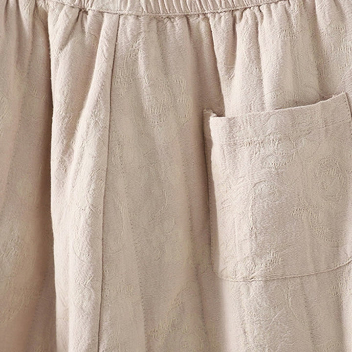 Pantalones térmicos de pierna ancha hasta el tobillo para mujer, con estampado de Buddha Stones, acolchados, de algodón jacquard y con bolsillos. - image 15
