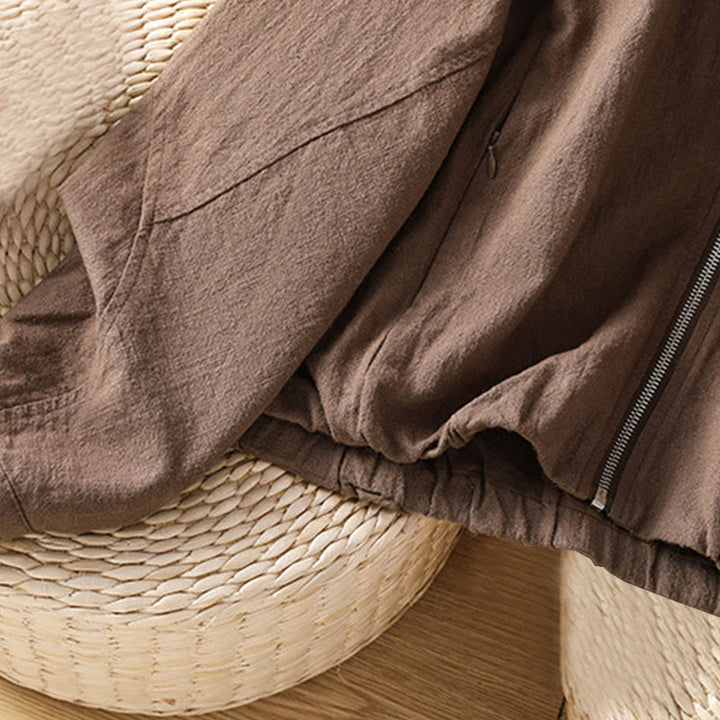 Chaqueta de manga larga de doble capa con cremallera y bolsillos para mujer, de algodón , con Buddha Stones. - image 26