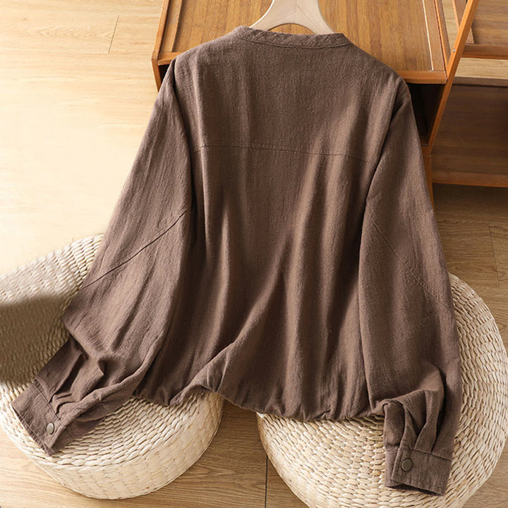 Chaqueta de manga larga de doble capa con cremallera y bolsillos para mujer, de algodón , con Buddha Stones. - image 22