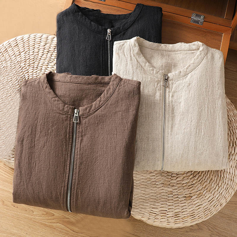 Chaqueta de manga larga de doble capa con cremallera y bolsillos para mujer, de algodón , con Buddha Stones. - image 29