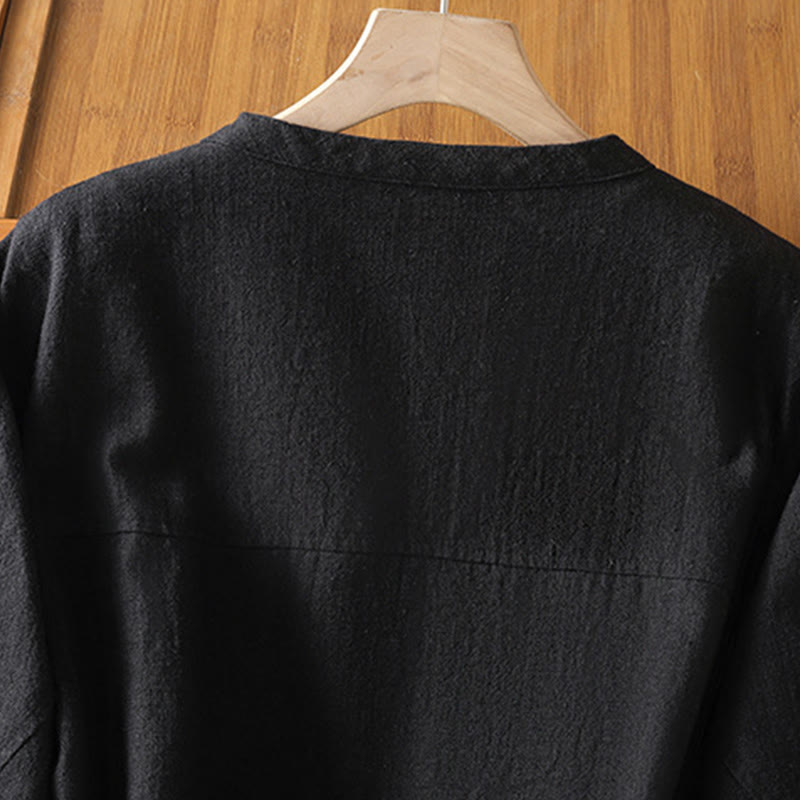 Chaqueta de manga larga de doble capa con cremallera y bolsillos para mujer, de algodón , con Buddha Stones. - image 4