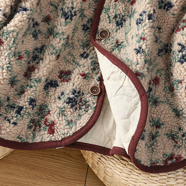 Chaqueta térmica de manga larga con botones y estampado floral para mujer de Buddha Stones , confeccionada en algodón. Incluye bolsillos. - image 12