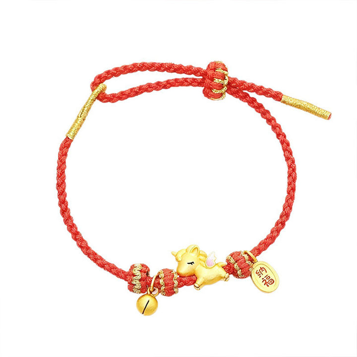 Pulsera de plata de ley 925 con Buddha Stones , Año del Caballo, Suerte, Fortuna, Hilo Rojo, Fuerza - image 3