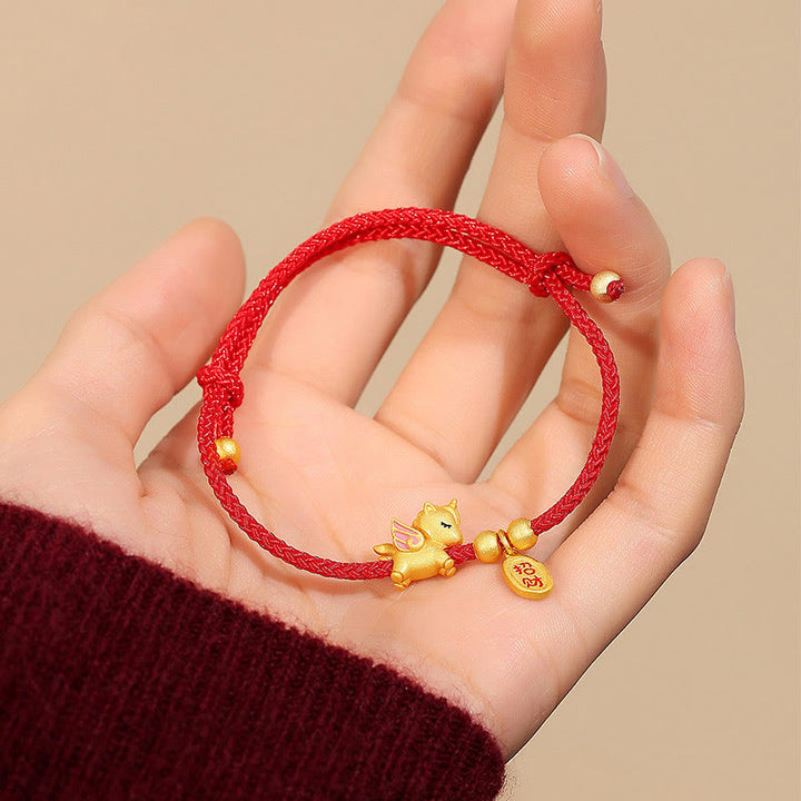 Pulsera de plata de ley 925 con Buddha Stones , Año del Caballo, Suerte, Fortuna, Hilo Rojo, Fuerza - Estilo B (Circunferencia de la muñeca: 16-20 cm) - image 7