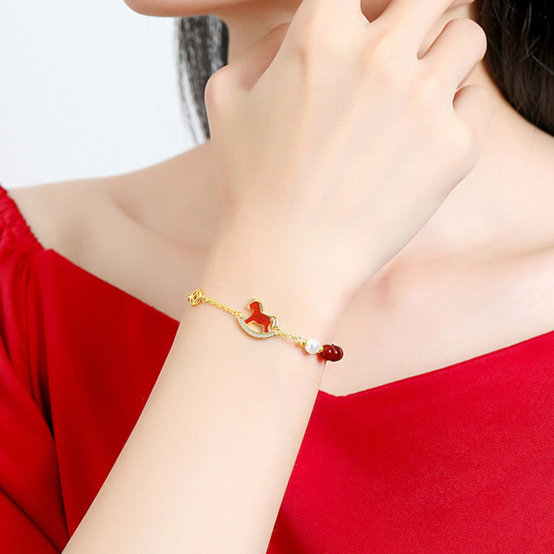 Collar con colgante de plata de ley 925 con Buddha Stones , símbolo del año del zodiaco chino del Caballo y ágata roja. - image 11