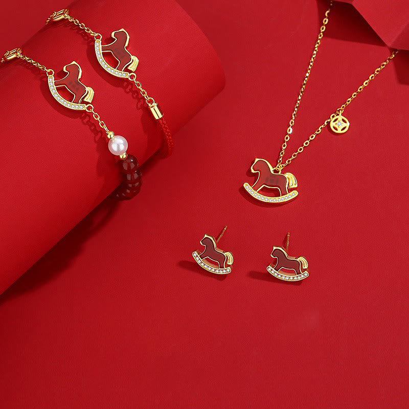 Buddha Stones 925 con diseño del Año del Caballo y ágata roja, inspirados en la confianza. - image 22