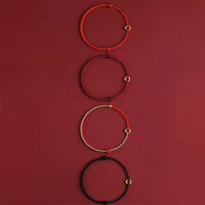 Pulsera tobillera ajustable con hebilla pequeña de la paz y cordón trenzado con Buddha Stones - image 14