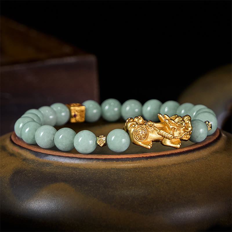 Pulsera de Buddha Stones y jade para la suerte y la prosperidad - image 1